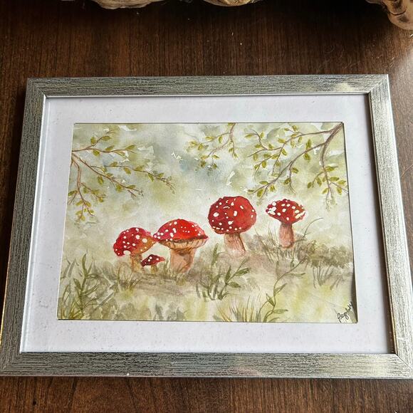 Unbranded Other - Original Art watercolor painting featuring red and white Fly Agaric mushrooms